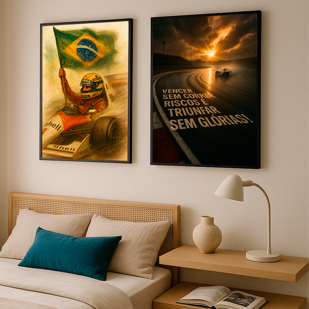 KIT 2 QUADROS - O Herói Imortal da Fórmula 1