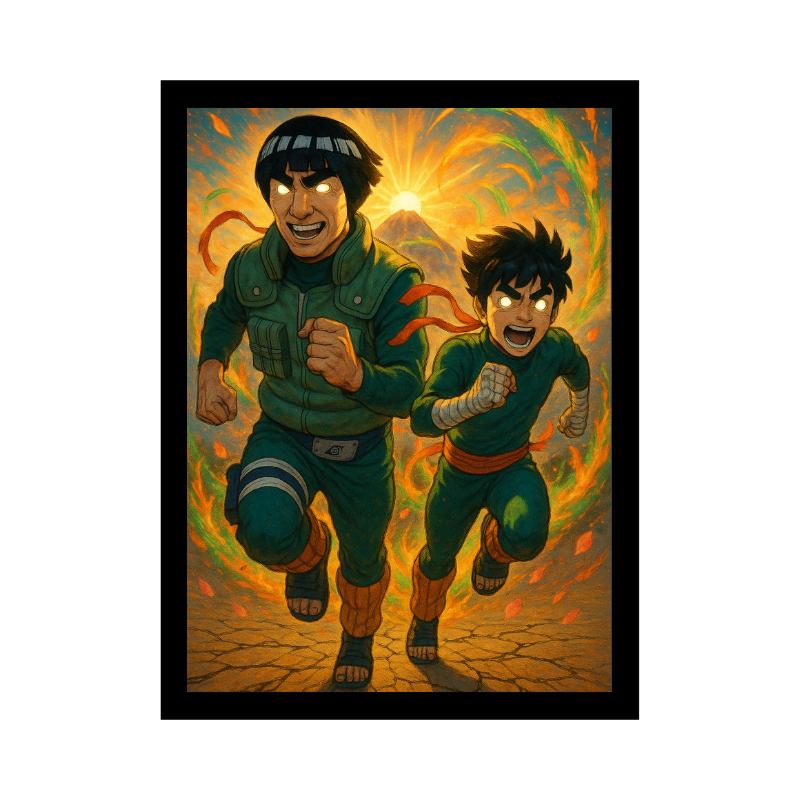 Quadro decorativo - Gai sensei e Rock Lee O poder da juventude