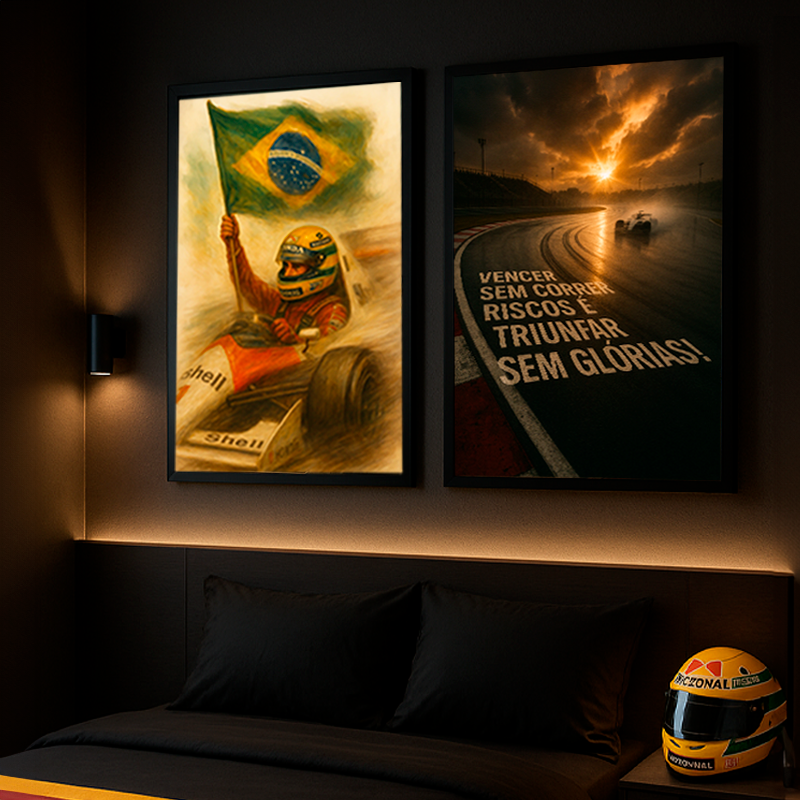 KIT 2 QUADROS - O Herói Imortal da Fórmula 1