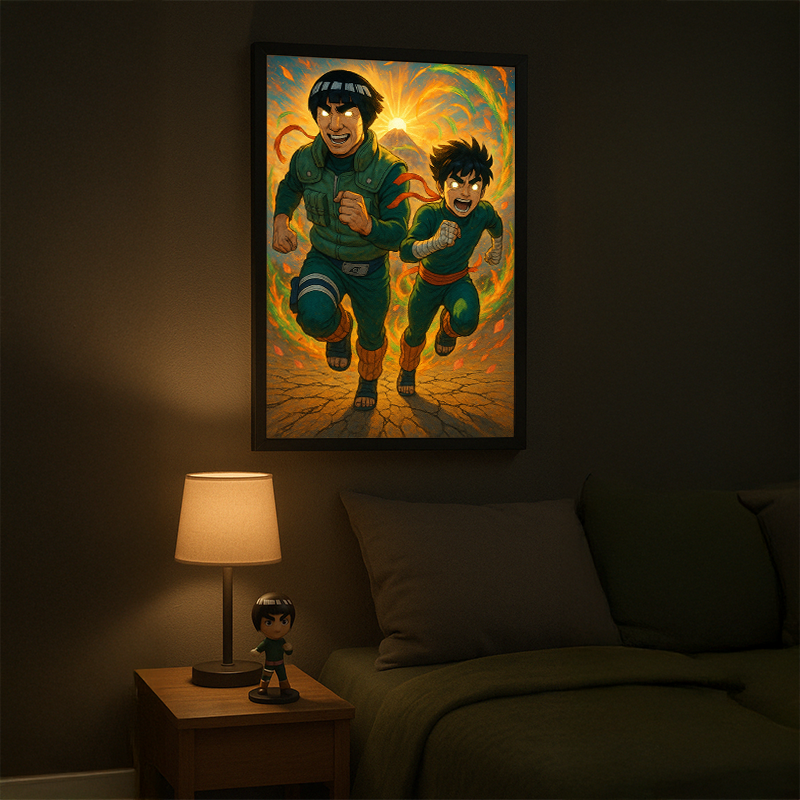 Quadro decorativo - Gai sensei e Rock Lee O poder da juventude